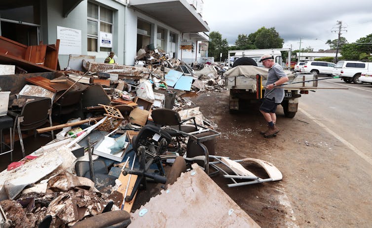Scenes after the floods in the Central Business District of Lismore