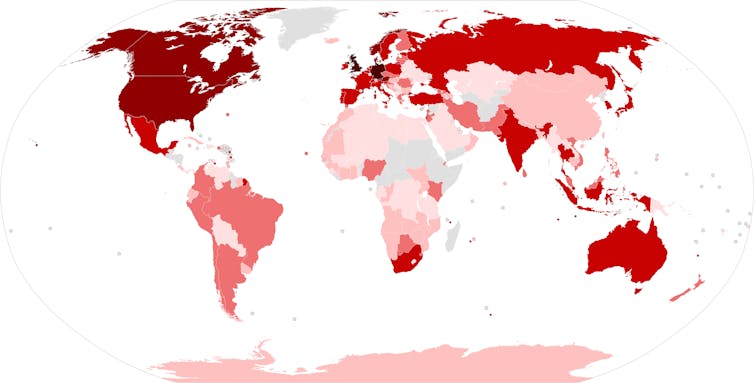 Amérique du Nord, Russie, Europe, Australie et Afrique du Sud sont les régions les plus touchées par Omicron