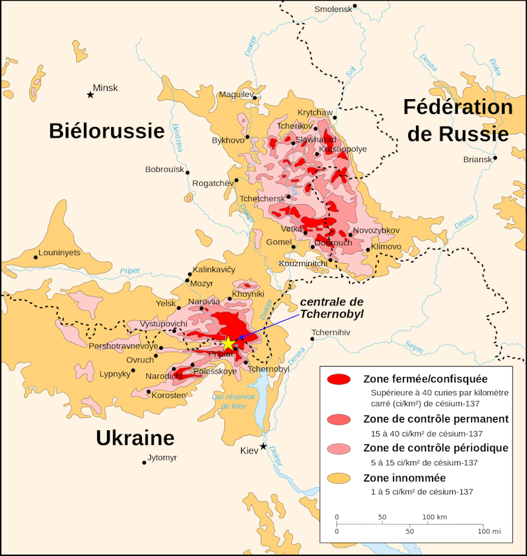 Carte montrant les taches de léopard sur les territoires de l’Ukraine, de la Biélorussie et de la Russie