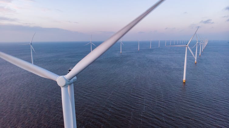Wind turbines in sea