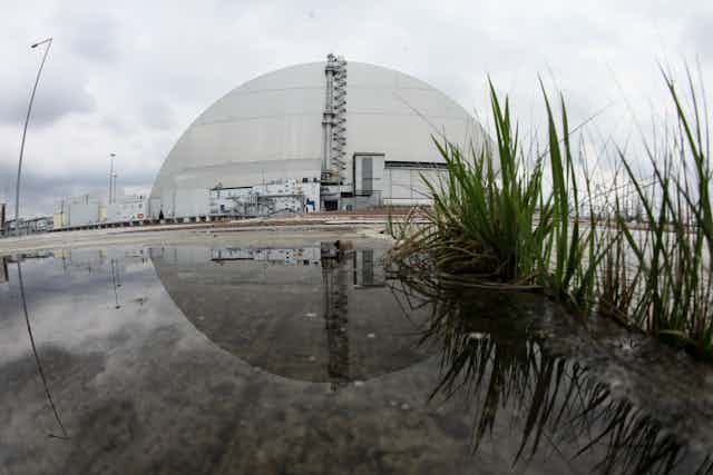 Image of the New Safe Confinement structure at Chernobyl.