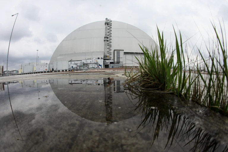Image of the New Safe Confinement structure at Chernobyl.