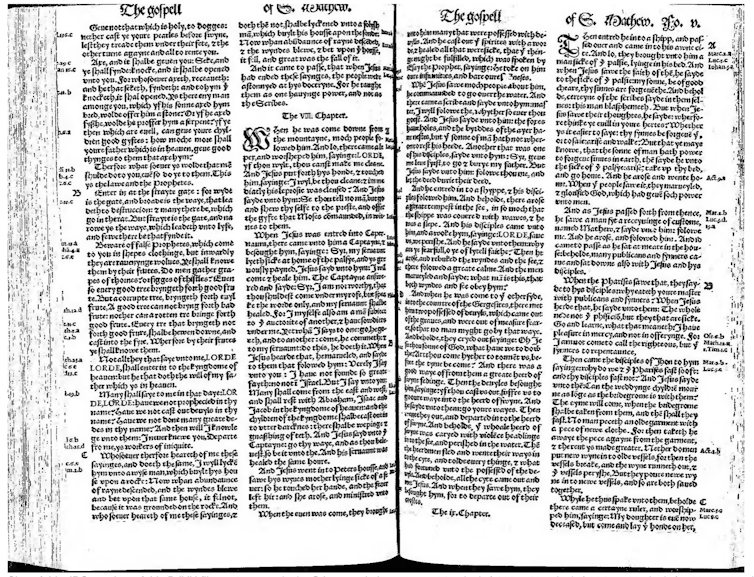 A scan of a 16th century Bible folio