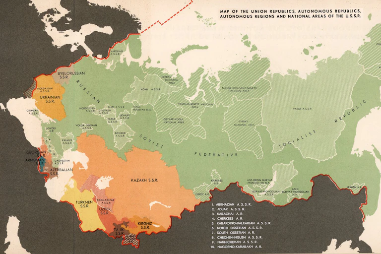 Map of the Soviet Union and its republics (1939)