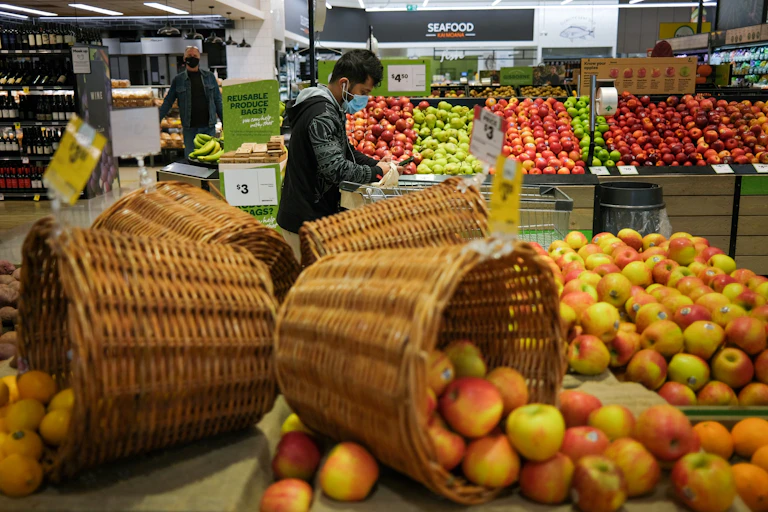 Shopper in a grocery store