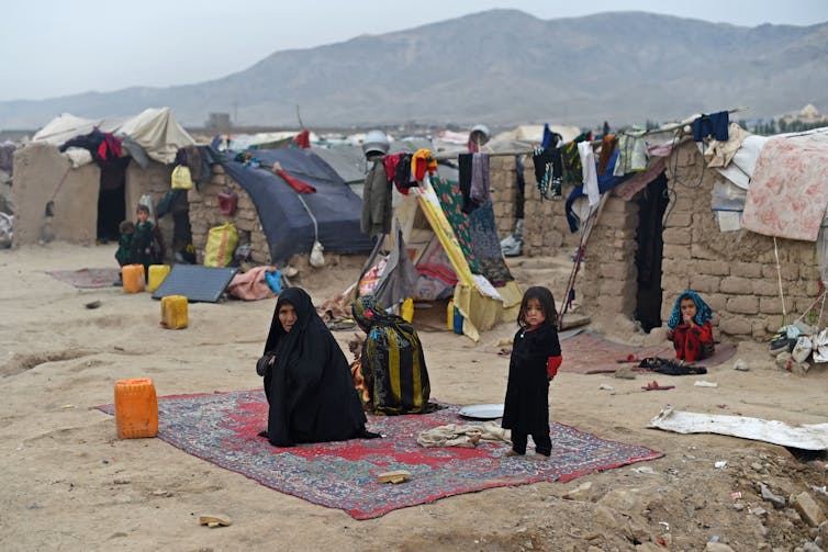 A group of Afghan women and children