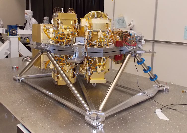 Close-up view of the NIRCam instrument