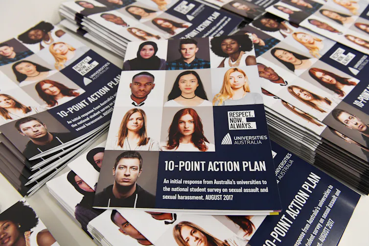 Copies of a ten-point action plan response to the 2016 national student survey on sexual assault and sexual harassement