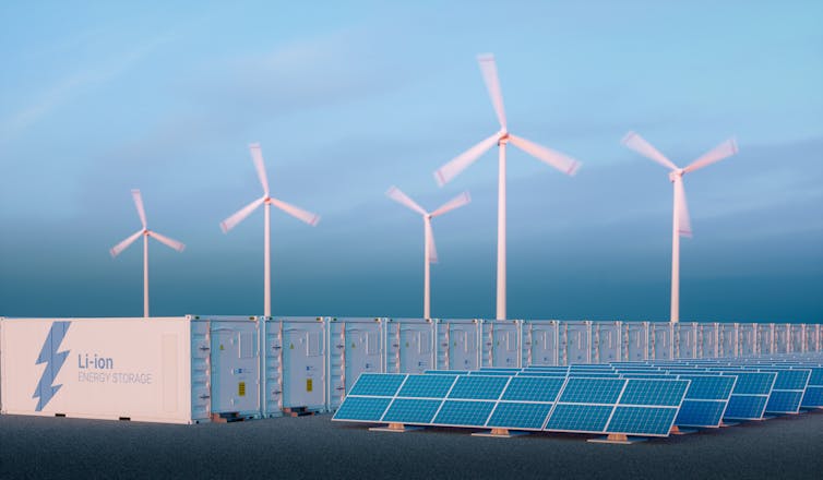 Wind solar and battery farm