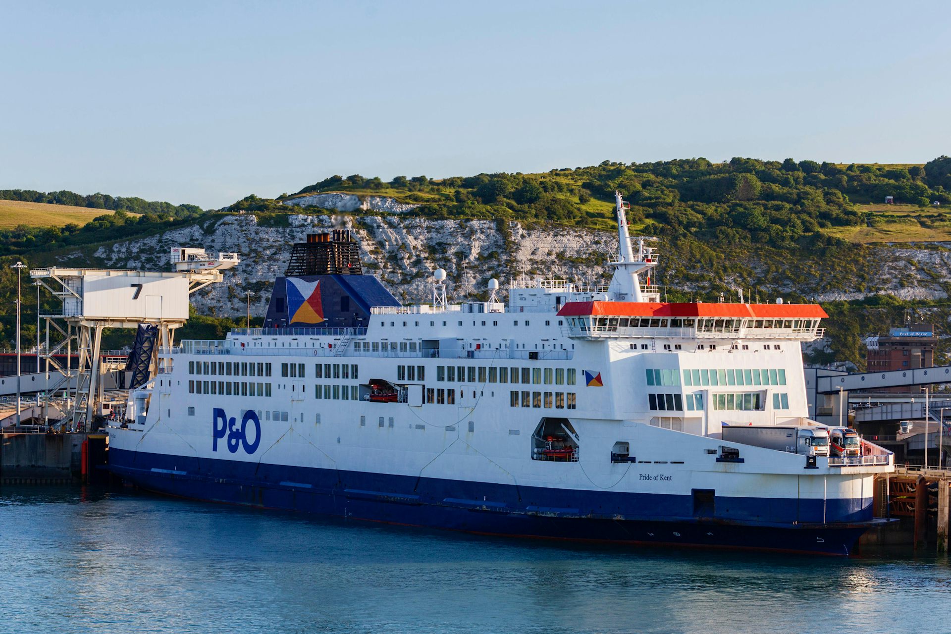 A P&O ferry in port.