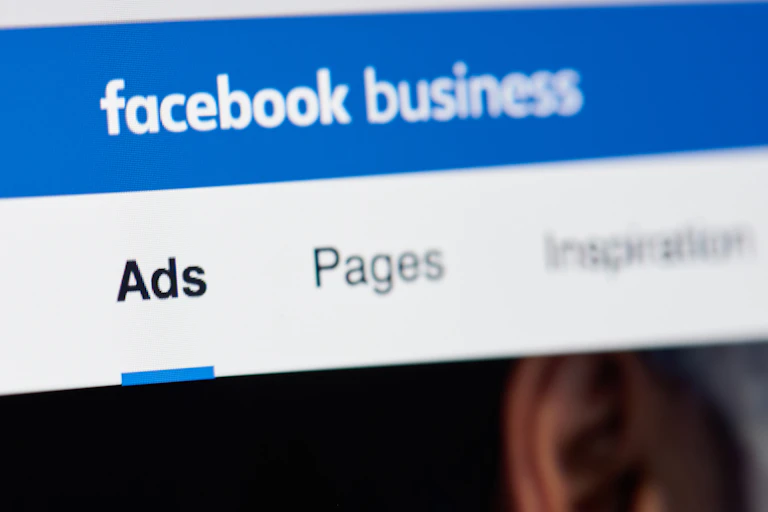 Zoomed in view of Facebook ads page