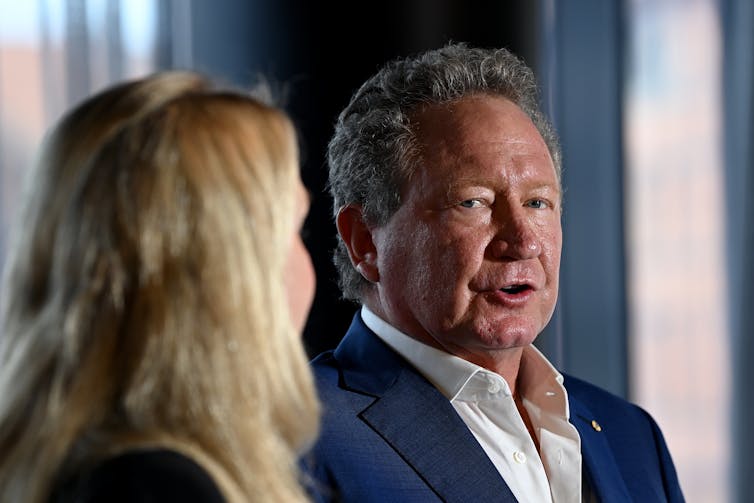 Andrew Forrest speaks at a presser