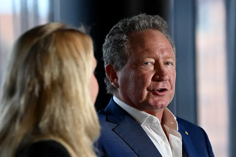 Andrew Forrest speaks at a presser