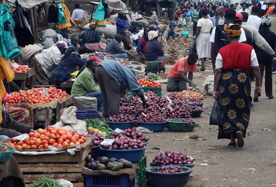 A fresh produce market