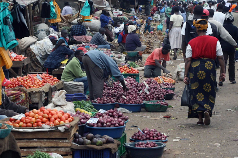 A fresh produce market