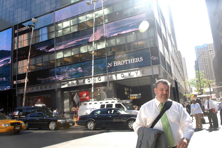 Lehman worker leaving the New York office in September 2008.