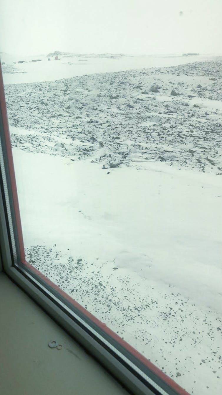 Χιόνι στον ερευνητικό σταθμό Casey, Μάρτιος 2022