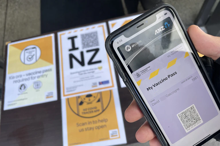 A smartphone showing a vaccine passport