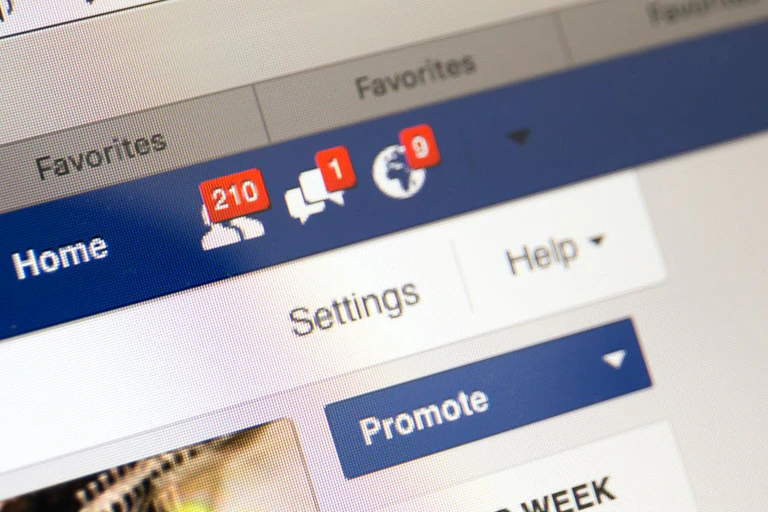 Screenshot of Facebook website