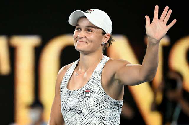 Ash Barty after winning her semifinal at the Australian Open 2022