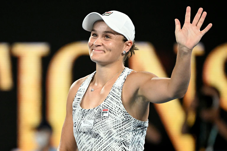 Ash Barty after winning her semifinal at the Australian Open 2022