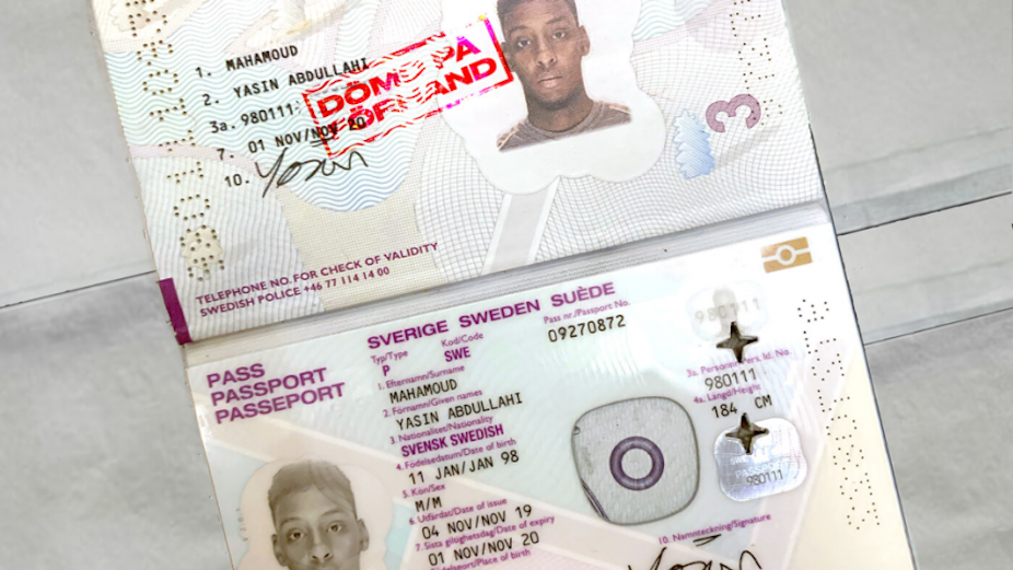 Stamped passport