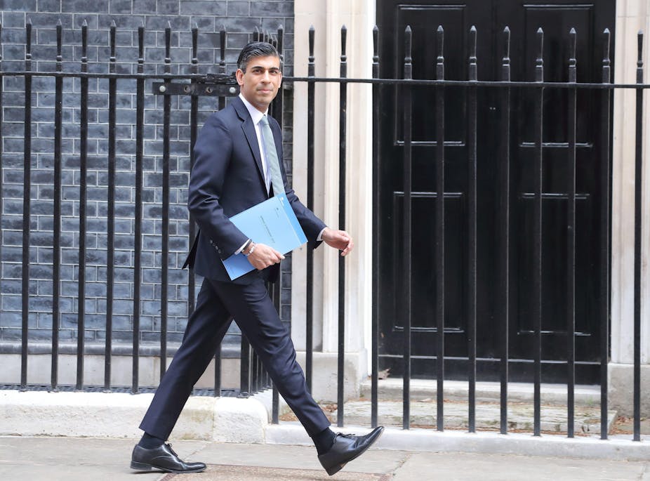 UK chancellor Rishi Sunak leaves 11 Downing Street.