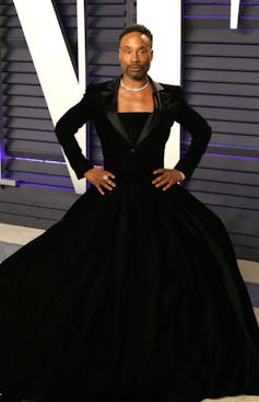 A black actor called Billy Porter wearing a black dress to the Oscars.