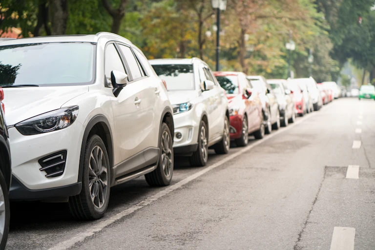 cars parked parallel