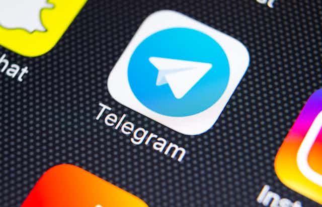 Telegram logo on mobile device