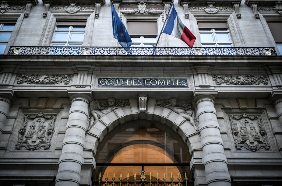 Cette photographie prise à Paris le 16 février 2022 montre la façade de la Cour des comptes.