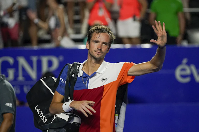 Russia's Daniil Medvedev at the Mexican Open tennis tournament, February 2022
