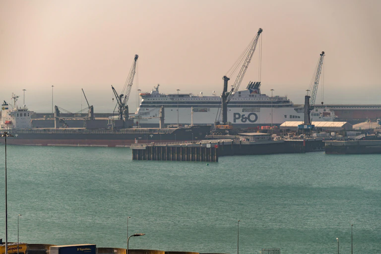 P&O ferry in dock.