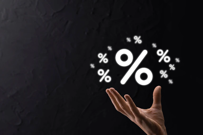 Image of interest rate symbols