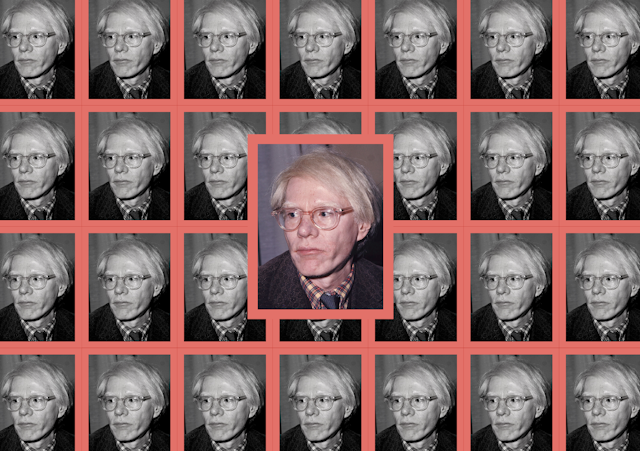 Portrait of Andy Warhol repeated
