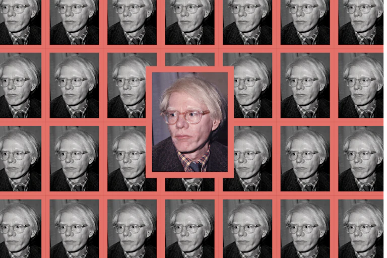 Portrait of Andy Warhol repeated