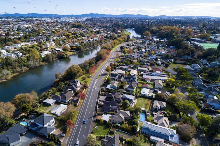 City scape with river