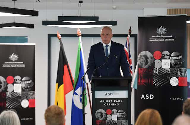 Minister for Defence Peter Dutton at an event marking the opening of the Australian Signals Directorate