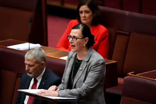 Liberal Senator Concetta Fierravanti-Wells at Parliament House in Canberra, Monday, March 28, 2022