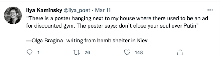 A quote in a Tweet that says