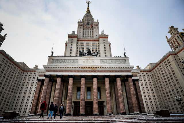A photo of Moscow State University.