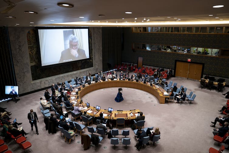 A meeting of the UN Security Council