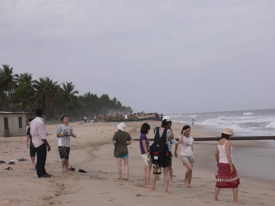 Chinese on Beach in Winneba Central region Ghana
