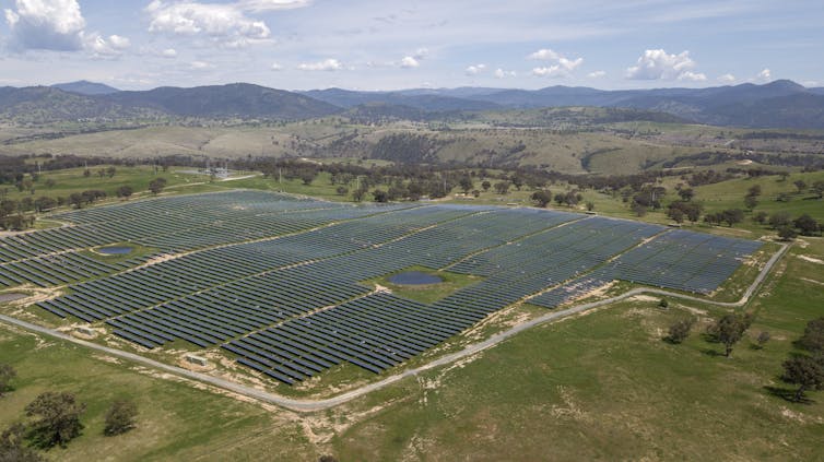 solar farm in rural setting
