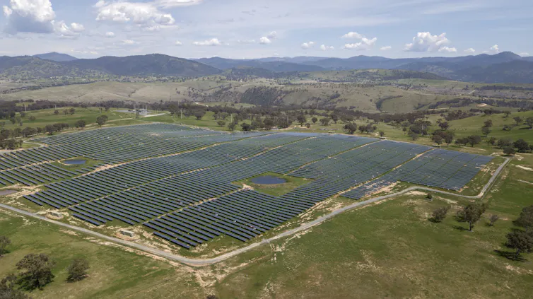 solar farm in rural setting