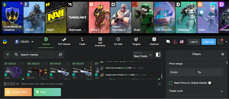 interface Trading virtual item NFT