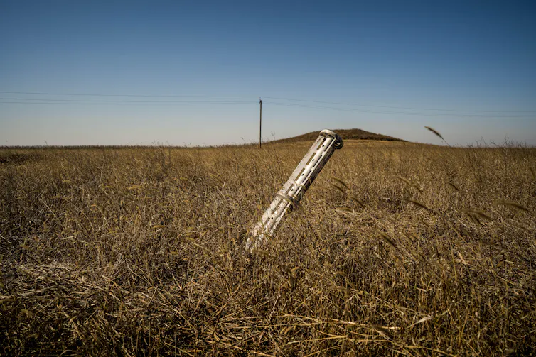 Missile in field