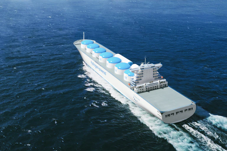 artist impression of ship carrying hydrogen