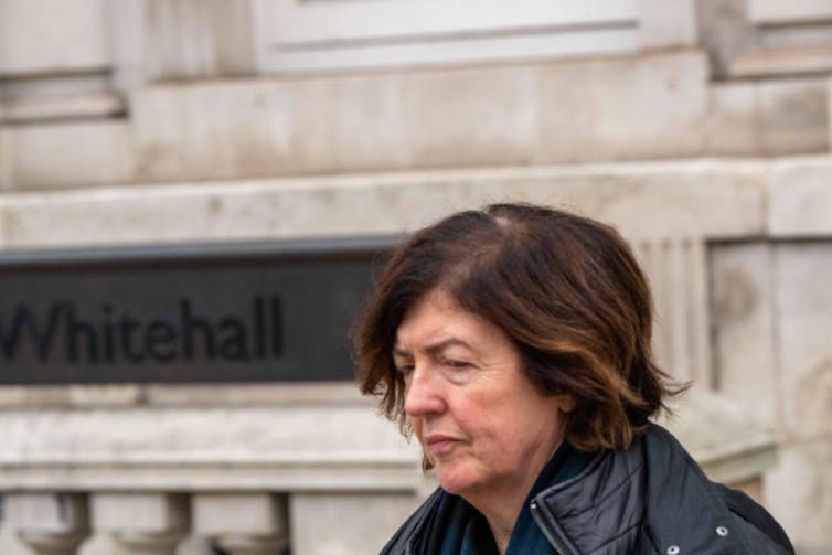 Sue Gray walking in Whitehall.