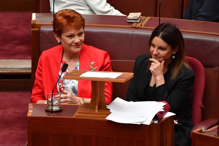 Pauline Hanson and Jacqui Lambie in the senate.